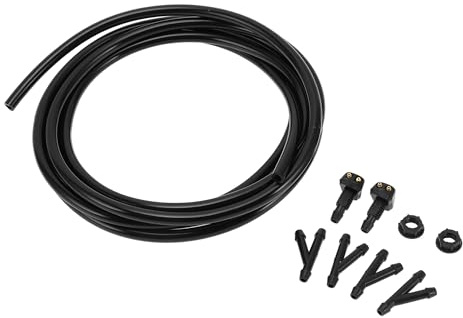 INFINAUTO Kit Ugelli Lavavetri, Ugelli Spruzzatori Anteriori per Parabrezza Auto con Tubo Flessibile per Liquido Nero, 1 Set