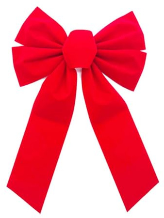 EIHI Noël Noeud de Velours, 23cm x 33cm Grands Arcs de Porte Rouges Arc d'arbre de Noël Arc de Noël Couronne Emballage du Festivalp pour l'arbre de Noël Cheminée Porte D'entrée Décorations, 1 pièce