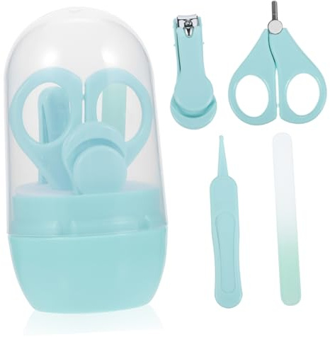 Babynagelset für Neugeborene 1 Satz, Edelstahl Abs, Sicherheitsschere | Nagelknipser und Aufbewahrungsbox, Non Slip Handle, Leicht und Kompakt für Unterwegs