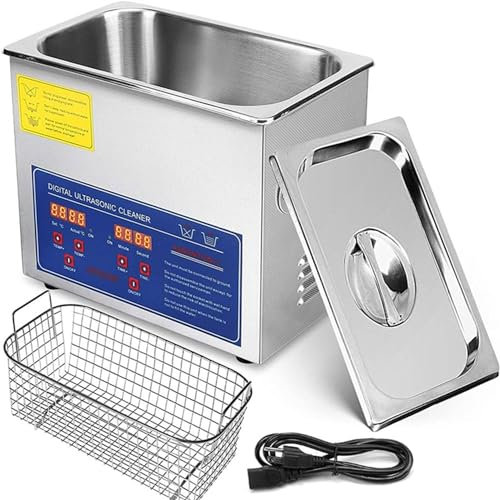 CFDZCP Ultrasonic Vinyl Record Cleaner, 6L Portable Sonic Disc Washer, Dual Frequency Vibration Cleaning, 0-30 Mins Timer And Temperature Control, Cleaning Of 1-6 Vinyl Records