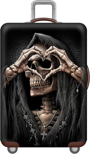 Halloween Skull Reise Kofferschutzhülle, Elastisch Kofferhülle, Staubdichte Reisekoffer Hülle, Waschbar Koffer Schutzhülle, Gepäck Cover Reisekoffer Hülle Schutz Bezug Schutzhülle (s3,XL)