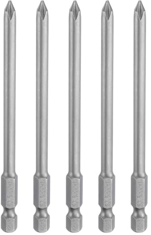 QUARKZMAN 5Pz #1 Punte Cacciavite Phillips PH1 1/4 Gambo Esagonale 4 (100mm) Lungo Acciaio S2 Magnetiche Inserti per Avvitatore per Cacciavite Elettrico Punte Trapano 0.197 (5mm) Asta