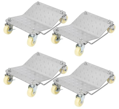 Jaxguom 4 unidades de herramientas de maniobra, gato hidráulico para coches, coches, camiones, tractores, plataforma de neumáticos móvil, con capacidad de carga de 500 kg cada uno, Sibler