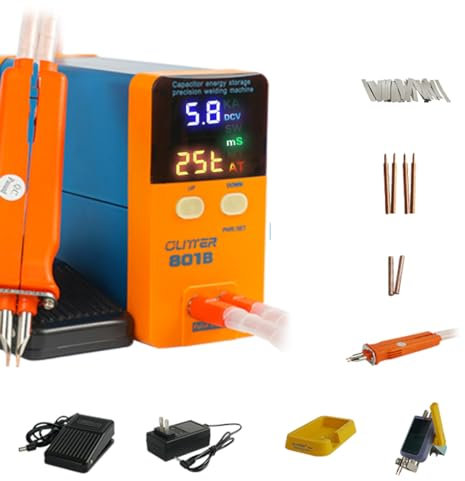 801B Battery Spot Welder 11.6 KW Capacitor Energy Storage Pulse Welding Machine, Mini Portable Spot Welding Equipment for 18650, 14500 Lithium Battery Pack Building