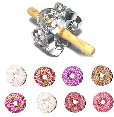 Circles cookie cutter - Dough Ring Cutter, biscuits Cookie Cutter | Revolving Donut Mold, Revolving Donut Cutter Maker Machine Mold Pastry Dough Baking Roller for Cooking Baking, 6 Cuts Per Revolution