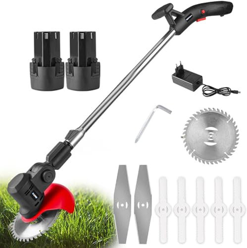 Tagliasiepi elettrico senza fili, tagliasiepi elettrico professionale da 980 W, tagliasiepi senza fili da 9000 giri/min con 8 lame, batterie da 2 * 4,0 Ah, tagliaerba senza fili per prato, giardino,