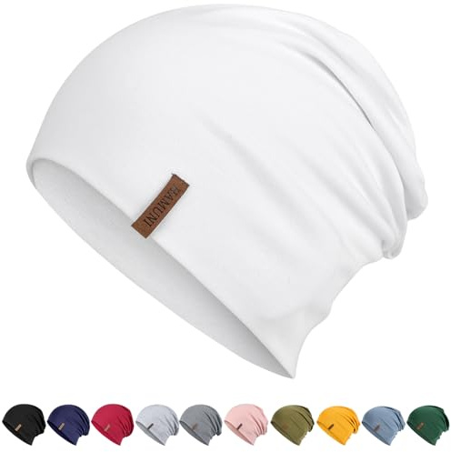 HAMUNI Mütze Damen Herren Baumwolle Slouch Beanie Mütze Leichte Dünne Mütze | Weich Atmungsaktiv Universell einsetzbar als Laufmütze, Alltagshut oder Chemo-Mütze für Alle Jahreszeiten