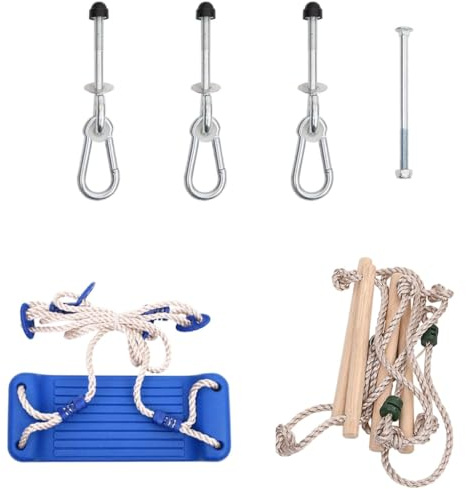 INLIFE Schaukelsitz mit Seilleiter Blau 37x15 cm PE,Spielzeuge & Spiele,Spielzeug für draußen,Spielturm-Zubehör,5.1 KG,91780