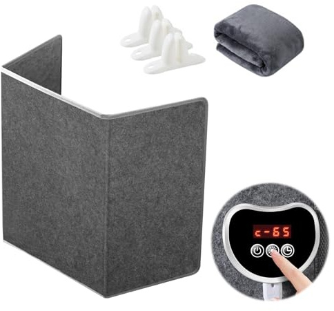 Calefacción por infrarrojos para escritorio, panel de calefacción por infrarrojos, 52 x 100 cm, calefacción por infrarrojos, 35-70 °C, temperatura ajustable, función de temporizador de 2/4/6/8 h, con