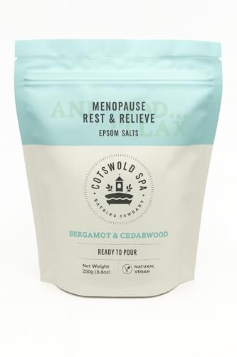 Menopause Rest & Relieve Bath & Foot Spa Soak – 250g Pouch | Relaxing Epsom Salts | Soothes Muscles, Softens Skin & Promotes Deep Relaxation (Bergamot)