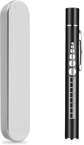 KEWAYO USB Rechargeable Pen Torch with Dual LED Light Source, Pocket Flashlight for Inspection, Outdoor & Emergency Use (Black)