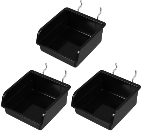 BUGUUYO 3 pièces Bacs de Rangement Panneau Perforé Antistatique Boîtes Résistantes Plastique Épais avec Support Organisateur Portable pour Ateliers Bureaux et Garage Bacs pour Petites et