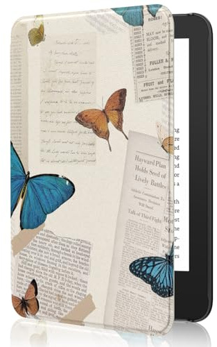 MoKo Hülle für 6 Amazon Kindle 11.Gen,2024/2022,Schmetterling | Leichte Schutzhülle，Auto Aktiv-/Ruhemodus, wasserdichte Schutzhülle,für Amazon Kindle Basic 11. Generation 2024/2022