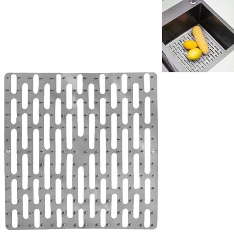 Smaoqingji Tappetino Proteggi Lavandino Cucina - 1 Pezzo, Grigio, Silicone Tappetinos per Lavello, Adatto per Proteggere Il Lavello e Lavare o Asciugare Frutta, Verdura e Stoviglie