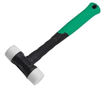 Marteau d'installation en caoutchouc non endommageant pour pose de sol et décoration - Tête en acier forgé à haute teneur en carbone, outil de nivellement et carrelage (32 mm)