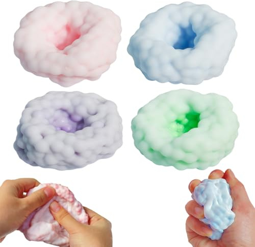 Trauben Stressball, 4 Stück Stressball Erwachsene, Antistress Spielzeug Kleines Perlen Quetschball, Squishy Ball Stressabbau für ADHD Autismus Geburtstag Klassenzimmer Geschenke