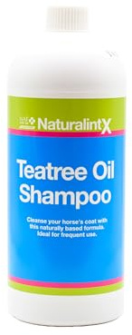 NAF NaturalintX Teatree Oil Shampoo 1L – Antibacterial Horse Shampoo for Sensitive Skin – Gently Cleanses, Soothes & Supports Coat Health – Daily Grooming Wash