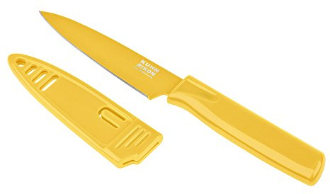 KUHN RIKON 22816 Messer Gemüsemesser Colori 1 Rüstmesser gelb 19,5 cm m. Klingenschutz