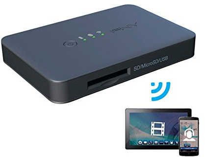 PNY P-R2000-1AMKK01-FR - Lector inalámbrico de Tarjetas SD, MicroSD y Dispositivos USB para Tus Smartphones y tabletas Android/Apple
