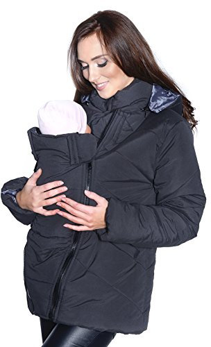 MijaCulture 3 en 1 Chaqueta de Maternidad Embarazo para portabebés 1108A (XL, Negro)