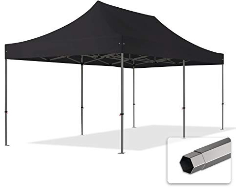 TOOLPORT Faltzelt Partyzelt 3x6m - ohne Seitenteile Premium Dach Faltpavillon Pavillon schwarz