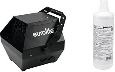 EUROLITE Set B-90 tvålbubbelmaskin svart + bubbelvätska 1 l | tvålbubbelmaskin, för hängande och stående montering inklusive 1 l tvålbubbelvätska