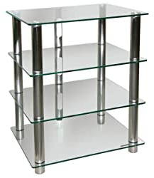 NorStone Epur 4 Meuble Hifi 4 tablettes Finition Argent Satiné