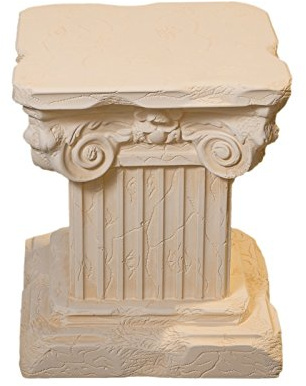 Antikes-Wohndesign Säule-Standsäule-Blumensäule-Dekosäule-Steinsäule Weiss-matt-antikfinish