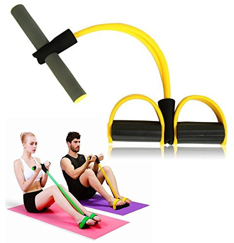 Itian Piede Rally di plastica Gamba Ginnico Busto Expander Slim Legs Attrezzature, Fasce di resitenza Attrezzo per Addominali Yoga Fitness Palestra di Formazione (Giallo)