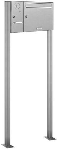 AL Briefkastensysteme 1er V2A Edelstahl Standbriefkasten mit Klingel rostfrei als 1 Fach Briefkastenanlage in Postkasten Briefkasten Design modern
