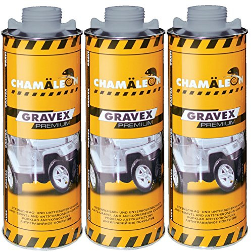 Chamäleon Unterbodenschutz 3x1KG schwarz, weiß, grau Bitumen für Spritzpistole Steinschlagschutz Karroseriereparatur