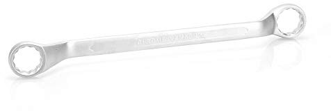 TOOLSTAR Llave de anillo, 1 pieza de 12 puntos de compensación profunda de anillo, llave métrica de doble extremo de caja con llave cromada, plateado
