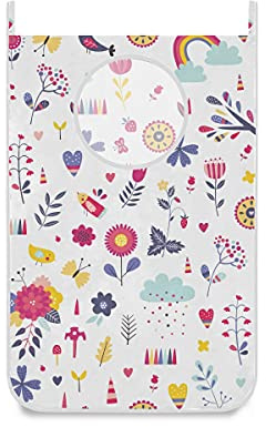 hengpai Bolsa para ropa sucia, para niños, con ganchos para la pared, diseño de flores y flores
