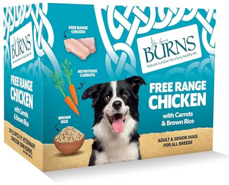 Burns Pet Natural Nutrition Adult & Senior Wet Dog Food Organic Chicken, Carrots & Organic Brown Rice, 6 x 395 gm