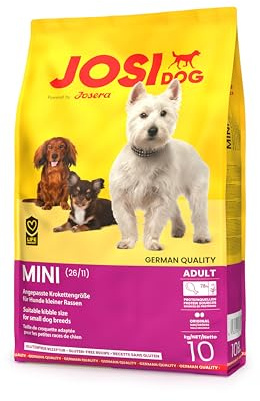 JosiDog Mini (1 x 10 kg) | Adulte Mini | Croquettes Extra Petites Premium pour Petits Chiens Adultes | Protéines de volaille de Haute qualité | Powered by JOSERA | Nourriture pour Chiens | 1 pièce