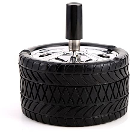 Aschenbecher Für Draussen Aschenbecher Mit Deckel Metall Edelstahl Rostfrei Wetterfest Auto Outdoor Drehaschenbecher Knopf Drücken Winddichtes Drehgelenk Rauchfrei (Black,9,8X9,5cm)