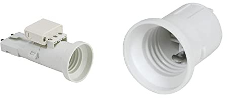 Douille ampoule - Soquet ampoule - Douille lumière - Douille de lampe - Douille intérieure - Kit Complet Douille E27 + Fiche Dcl 2P+T - 712780 & Douille ampoule - Soquet ampoule - Douille lumière
