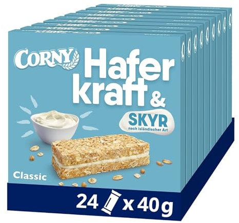 Haferriegel | Corny | Haferkraft Skyr Classic | ohne Zuckerzusatz | Multipack, 24x40g