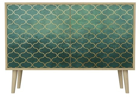 Cassettiera Moderna 2 Ante HEALANCY – Mobiletto Comodino per Soggiorno, Cameretta o Camera da Letto – Credenza Design Contemporaneo