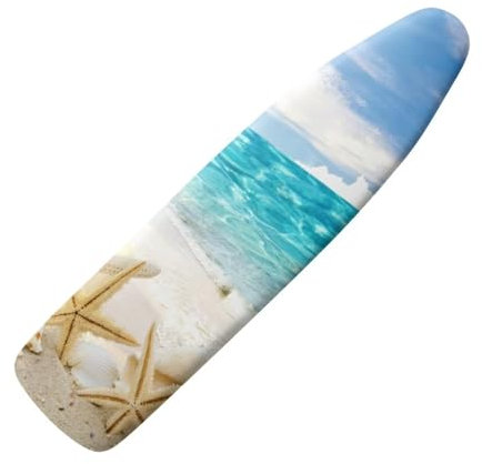 KUIFORTI Housse de protection pour planche à repasser motif étoile de mer avec coussin et housse de protection pour table à repasser tendance en tissu extra large pour table à repasser