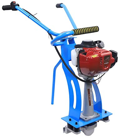 Máquina vibratoria de hormigón de acero, 573 libras, 35,8 cc, 900 W, 16,60 kg, herramienta para nivelar pavimentos de hormigón y obras de construcción, mango ajustable (azul)