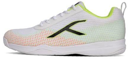 HUNDRED Blade Lite, Badminton Shoes Unisex Adulto, White/Lime/Orange/Black, 44 EU