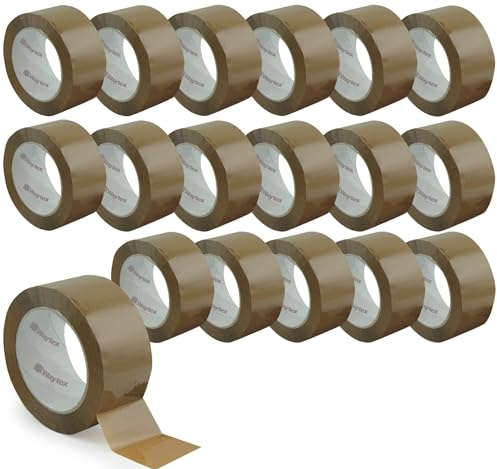 Waytex Packung mit 18 Rollen Verpackungsklebeband, Pro, Braun, 66 m x 50 mm, leise, aus Polypropylen, Stärke 50 Mikron