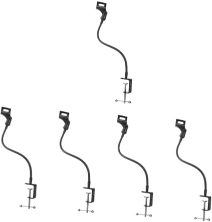 Toyvian 5sets Mic Stand Microphone Holder Bendable Phone Mount Mic Arm Desk Phone Rack for Microphone Stands Boom Flexible Tube Cell Racks for Desk Use