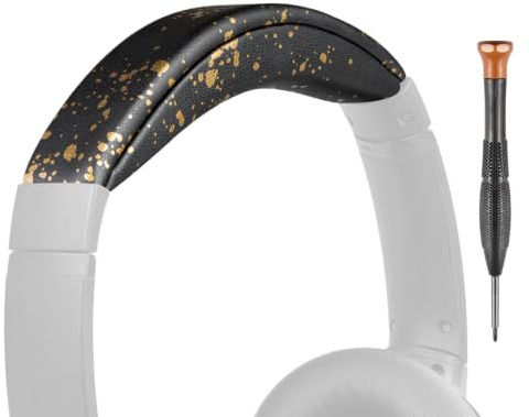 SOULWIT Headband Cover for Bose QuietComfort 25(QC25) Headphones, Replacement Headstrap Pad Repair Part - Black Gold