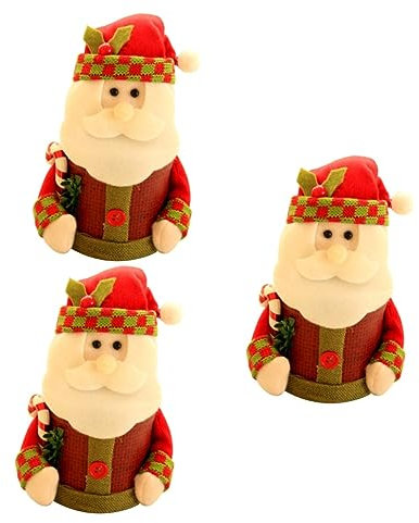 SEWACC 3 Pz barattolo di caramelle natalizie bambola di babbo natale biscottiera con coperchio palloncini natalizi palloni natalizi contenitore per cioccolato contenitore per caramelle
