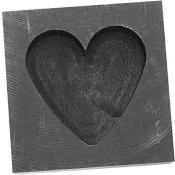 JEWEDECO Stampo in Grafite per Forma di Cuore per Oro e Argento Rapida Conduzione Termica e Resistenza all Usura