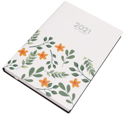 DIYEAH Planungsnotizbuch Terminplanbuch Zeitplan Buch Blume Muster Kalender Notebook Für Organisation Und To-do-listen