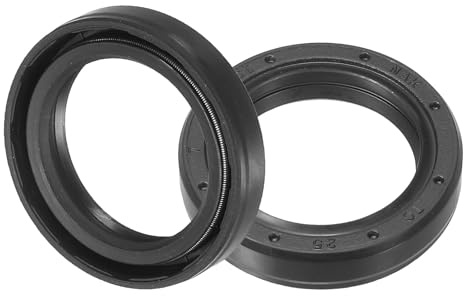 QUARKZMAN TC Öldichtung 25mm x 35mm x 7mm Wellendichtring 2 Stück | Nitrilkautschuk Dichtungen Doppellippe mit Feder für Mechanische Antriebsachse Lagerwelle Schwarz