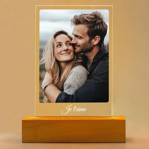 Kasofong Cadeau Femme Personnalisé, Cadre Photo Personnalisé, Cadre Personnalisé, Cadre Lumineux Personnalisable, Cadeau Anniversaire Femme